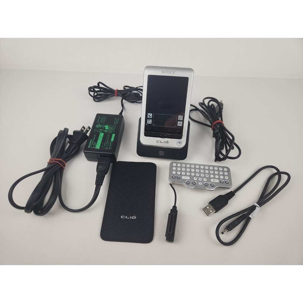 Sony PEG-T415 Clie Handheld With Mini Keyboard Pega-KB20 & Charging Dock Working